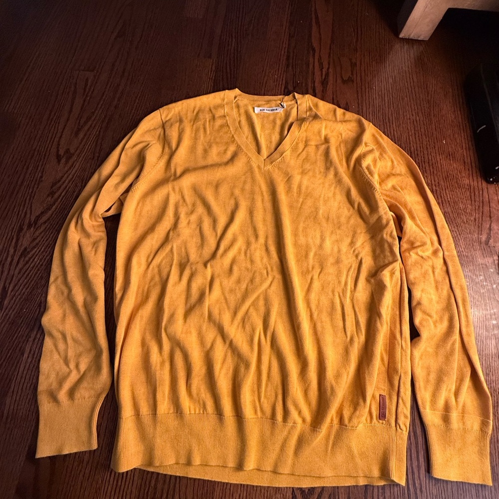 Ben Sherman Mustard V-Neck Sweater